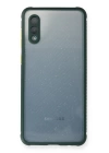 BFS  Samsung Galaxy A02 Kılıf Miami Şeffaf Silikon - Koyu Yeşil