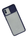 BFS  Samsung Galaxy A02 Kılıf Palm Buzlu Kamera Sürgülü Silikon - Lacivert