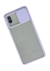 BFS  Samsung Galaxy A02 Kılıf Palm Buzlu Kamera Sürgülü Silikon - Lila