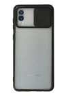 BFS  Samsung Galaxy A02 Kılıf Palm Buzlu Kamera Sürgülü Silikon - Siyah