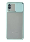 BFS  Samsung Galaxy A02 Kılıf Palm Buzlu Kamera Sürgülü Silikon - Turkuaz