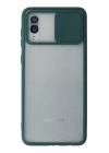 BFS  Samsung Galaxy A02 Kılıf Palm Buzlu Kamera Sürgülü Silikon - Yeşil