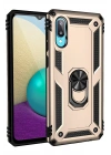 BFS  Samsung Galaxy A02 Kılıf Sofya Yüzüklü Silikon Kapak - Gold