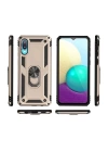 BFS  Samsung Galaxy A02 Kılıf Sofya Yüzüklü Silikon Kapak - Gold