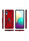 BFS  Samsung Galaxy A02 Kılıf Sofya Yüzüklü Silikon Kapak - Kırmızı
