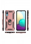 BFS  Samsung Galaxy A02 Kılıf Sofya Yüzüklü Silikon Kapak - Rose