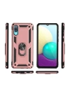 BFS  Samsung Galaxy A02 Kılıf Sofya Yüzüklü Silikon Kapak - Rose