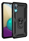 BFS  Samsung Galaxy A02 Kılıf Sofya Yüzüklü Silikon Kapak - Siyah