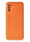 BFS  Samsung Galaxy A02S Kılıf Nano içi Kadife Silikon - Turuncu