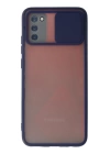 BFS  Samsung Galaxy A02S Kılıf Palm Buzlu Kamera Sürgülü Silikon - Lacivert