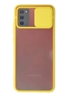 BFS  Samsung Galaxy A02S Kılıf Palm Buzlu Kamera Sürgülü Silikon - Sarı