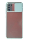 BFS  Samsung Galaxy A02S Kılıf Palm Buzlu Kamera Sürgülü Silikon - Turkuaz