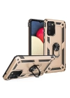 BFS  Samsung Galaxy A02S Kılıf Sofya Yüzüklü Silikon Kapak - Gold