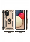 BFS  Samsung Galaxy A02S Kılıf Sofya Yüzüklü Silikon Kapak - Gold