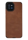 BFS  Samsung Galaxy A03 Kılıf Loop Deri Silikon - Kahverengi