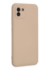 BFS  Samsung Galaxy A03 Kılıf Nano içi Kadife Silikon - Pudra