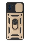 BFS  Samsung Galaxy A03 Kılıf Pars Lens Yüzüklü Silikon - Gold