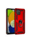 BFS  Samsung Galaxy A03 Kılıf Sofya Yüzüklü Silikon Kapak - Kırmızı