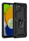 BFS  Samsung Galaxy A03 Kılıf Sofya Yüzüklü Silikon Kapak - Siyah