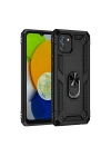 BFS  Samsung Galaxy A03 Kılıf Sofya Yüzüklü Silikon Kapak - Siyah
