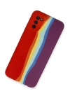 BFS  Samsung Galaxy A03S Kılıf Ebruli Lansman Silikon - Kırmızı-Mor