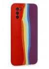 BFS  Samsung Galaxy A03S Kılıf Ebruli Lansman Silikon - Kırmızı-Mor