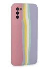 BFS  Samsung Galaxy A03S Kılıf Ebruli Lansman Silikon - Pembe-Lila