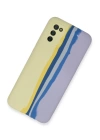 BFS  Samsung Galaxy A03S Kılıf Ebruli Lansman Silikon - Sarı-Lila