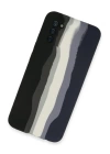 BFS  Samsung Galaxy A03S Kılıf Ebruli Lansman Silikon - Siyah-Lacivert