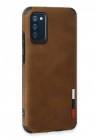 BFS  Samsung Galaxy A03S Kılıf Loop Deri Silikon - Kahverengi