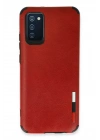 BFS  Samsung Galaxy A03S Kılıf Loop Deri Silikon - Kırmızı