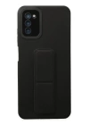 BFS  Samsung Galaxy A03S Kılıf Mega Standlı Silikon - Siyah