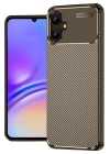 BFS  Samsung Galaxy A06 Kılıf Auto Focus Karbon Kapak - Kahverengi