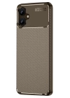 BFS  Samsung Galaxy A06 Kılıf Auto Focus Karbon Kapak - Kahverengi
