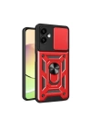 BFS  Samsung Galaxy A06 Kılıf Pars Lens Yüzüklü Silikon - Kırmızı