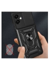 BFS  Samsung Galaxy A06 Kılıf Pars Lens Yüzüklü Silikon - Siyah