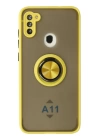 BFS  Samsung Galaxy A11 Kılıf Montreal Yüzüklü Silikon Kapak - Sarı
