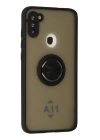BFS  Samsung Galaxy A11 Kılıf Montreal Yüzüklü Silikon Kapak - Siyah