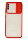 BFS  Samsung Galaxy A11 Kılıf Palm Buzlu Kamera Sürgülü Silikon - Kırmızı