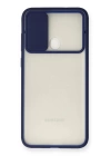 BFS  Samsung Galaxy A11 Kılıf Palm Buzlu Kamera Sürgülü Silikon - Lacivert