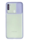 BFS  Samsung Galaxy A11 Kılıf Palm Buzlu Kamera Sürgülü Silikon - Lila