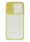 BFS  Samsung Galaxy A11 Kılıf Palm Buzlu Kamera Sürgülü Silikon - Sarı