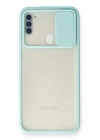 BFS  Samsung Galaxy A11 Kılıf Palm Buzlu Kamera Sürgülü Silikon - Turkuaz
