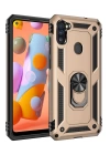 BFS  Samsung Galaxy A11 Kılıf Sofya Yüzüklü Silikon Kapak - Gold