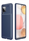 BFS Samsung Galaxy A12 Kılıf Auto Focus Karbon Kapak - Lacivert