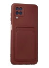 BFS Samsung Galaxy A12 Kılıf Kelvin Kartvizitli Silikon - Bordo