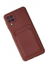 BFS Samsung Galaxy A12 Kılıf Kelvin Kartvizitli Silikon - Bordo