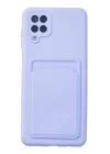 BFS  Samsung Galaxy A12 Kılıf Kelvin Kartvizitli Silikon - Lila