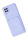 BFS  Samsung Galaxy A12 Kılıf Kelvin Kartvizitli Silikon - Lila
