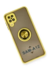 BFS  Samsung Galaxy A12 Kılıf Montreal Yüzüklü Silikon Kapak - Sarı
